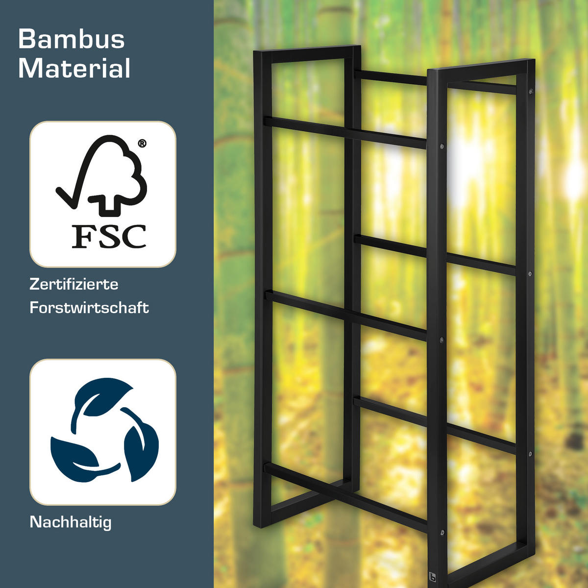 GETRÄNKEREGAL Mattis Schwarz - Schwarz Hochglanz/Schwarz, Naturmaterialien/Metall (55/112/32cm) - BoMoe