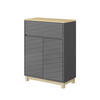 MIDISCHRANK Livia Anthrazit 60 x 80 cm mit Schublade - Anthrazit/Naturfarben, Holzwerkstoff (60/80/30cm) - Vicco