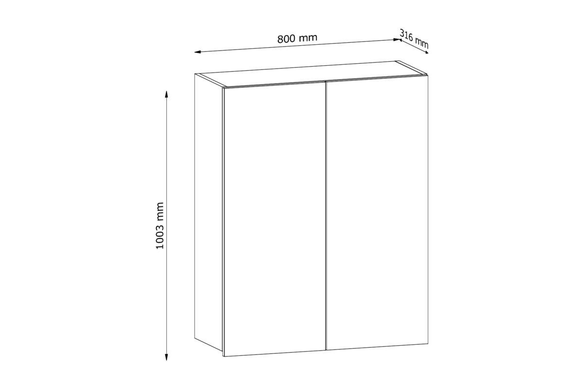 HÄNGESCHRANK G80 – Sorento Dunkle Eiche – Dunkle Eiche - Dunkelbraun, Holzwerkstoff (80/100/32cm) - ROYAL24_MARKT