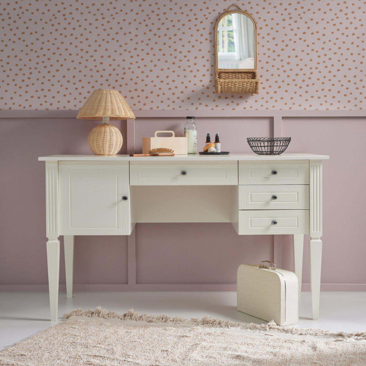 KINDERSCHREIBTISCH Ines - Weiß, Holzwerkstoff (132/78/60cm) - RAUMHIRSCH FURNITURE