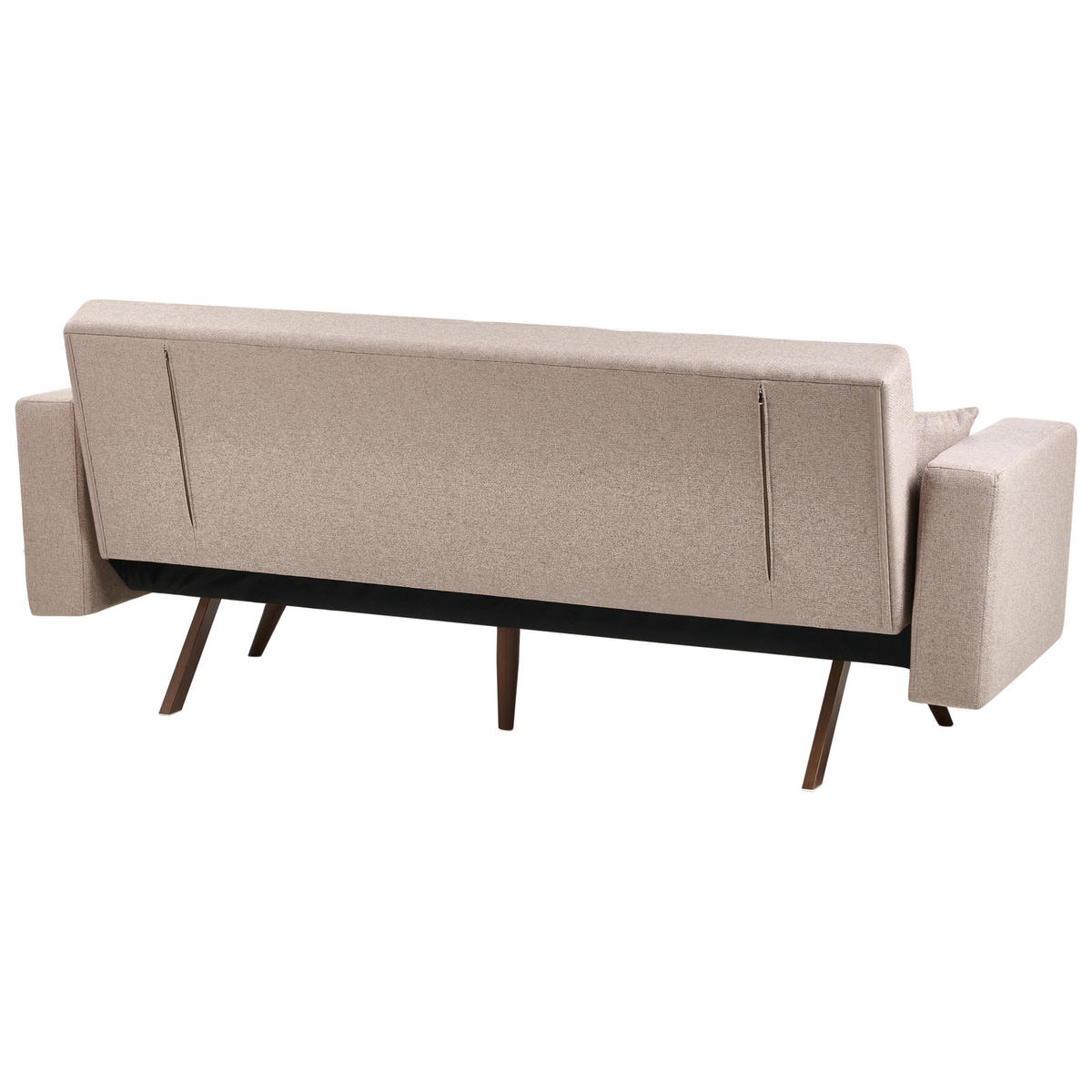 SCHLAFSOFA 3-Sitzer Hellbraun Hjulby - Hellbraun, Textil (220/90/82cm) - Beliani