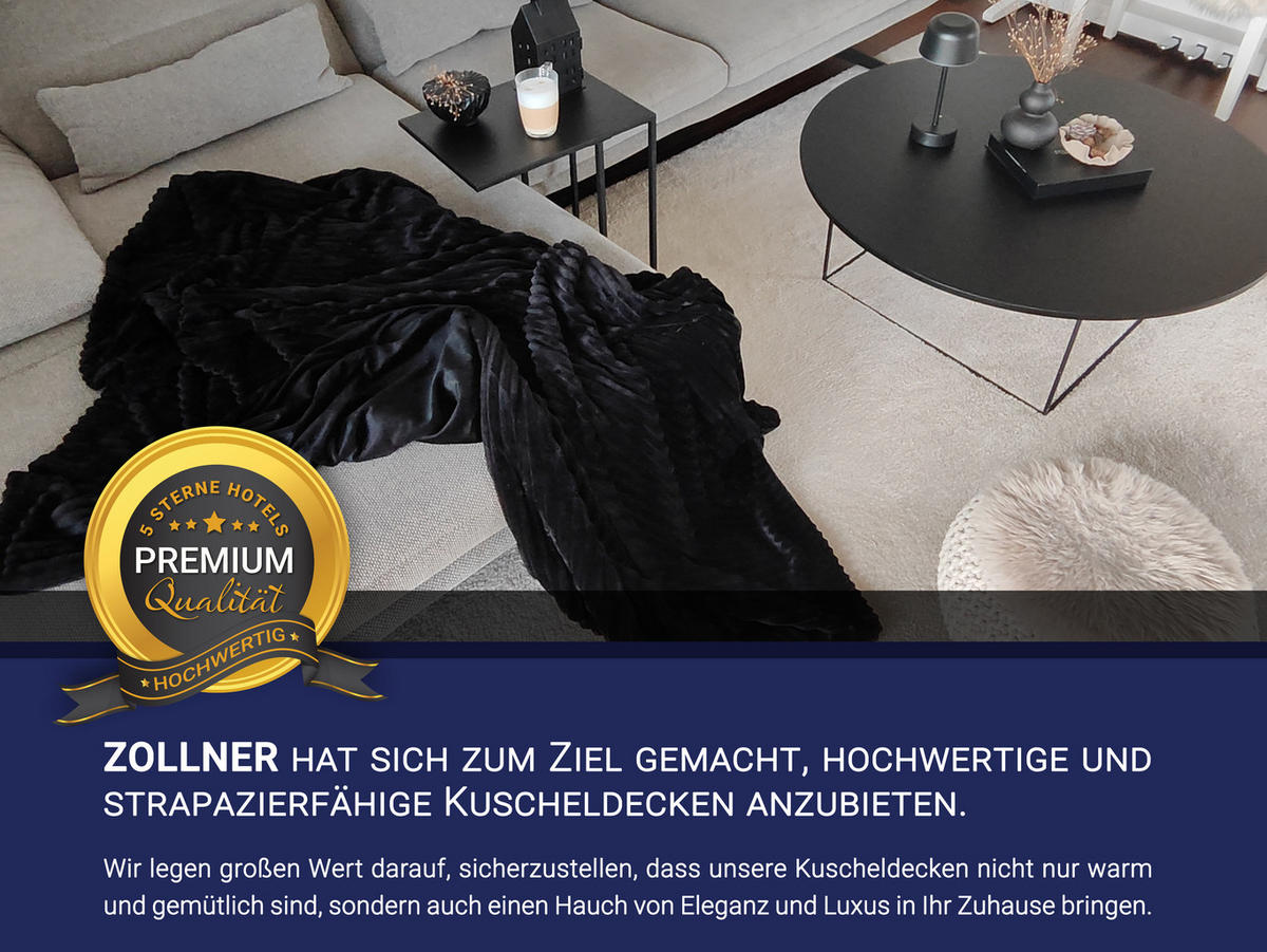 KUSCHELDECKE, 150 x 200 cm, 100% Polyester, Schwarz - Schwarz, Textil (150/200cm)