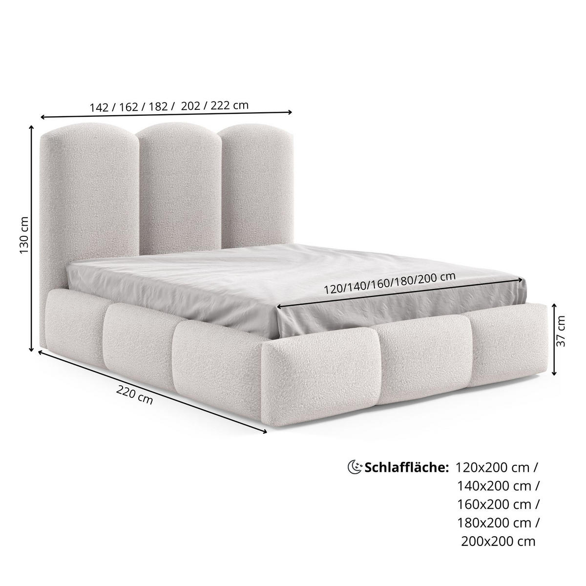 POLSTERBETT BAILEY Bettkasten Lattenrost 200x200 Schmutzrosa - Hellrosa, Holz (200/200cm) - Furnistar