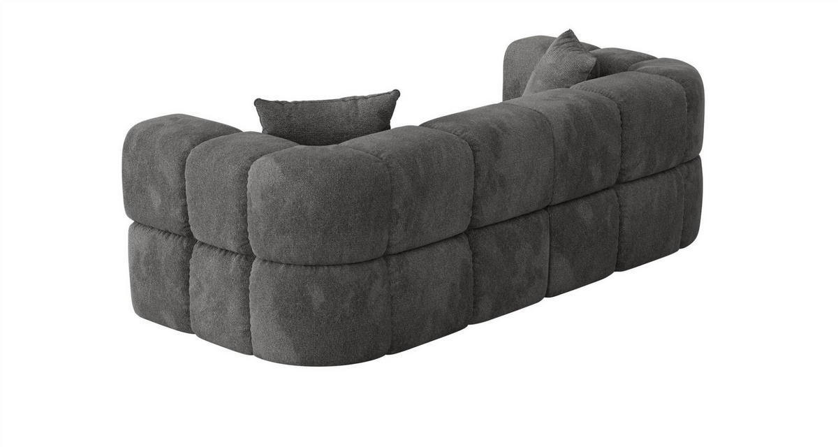 SOFA 3-sitzer Vega - Dunkelgrau, Holzwerkstoff/Textil (250/77/103cm) - Fun Möbel