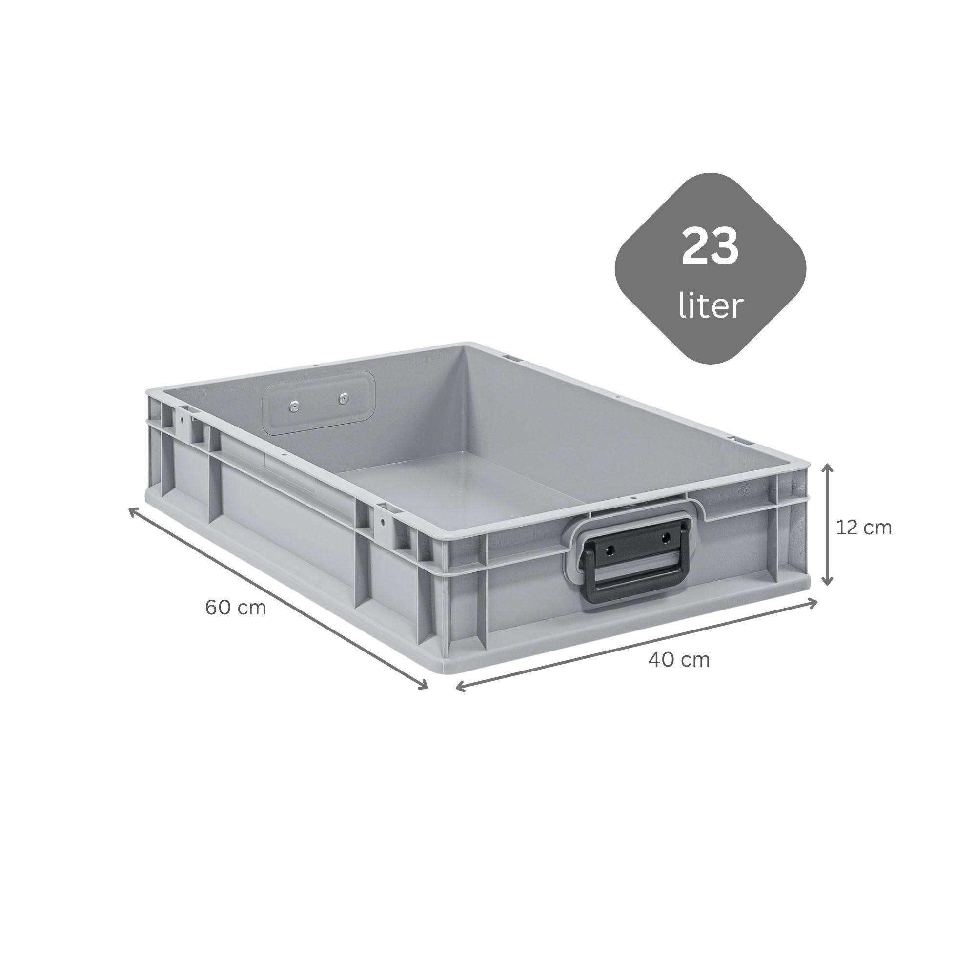 EUROBOX 5x Nextgen Portable Duo 12x40x60cm 23 Liter - Grau, Kunststoff (40/12/60cm) - PROREGAL