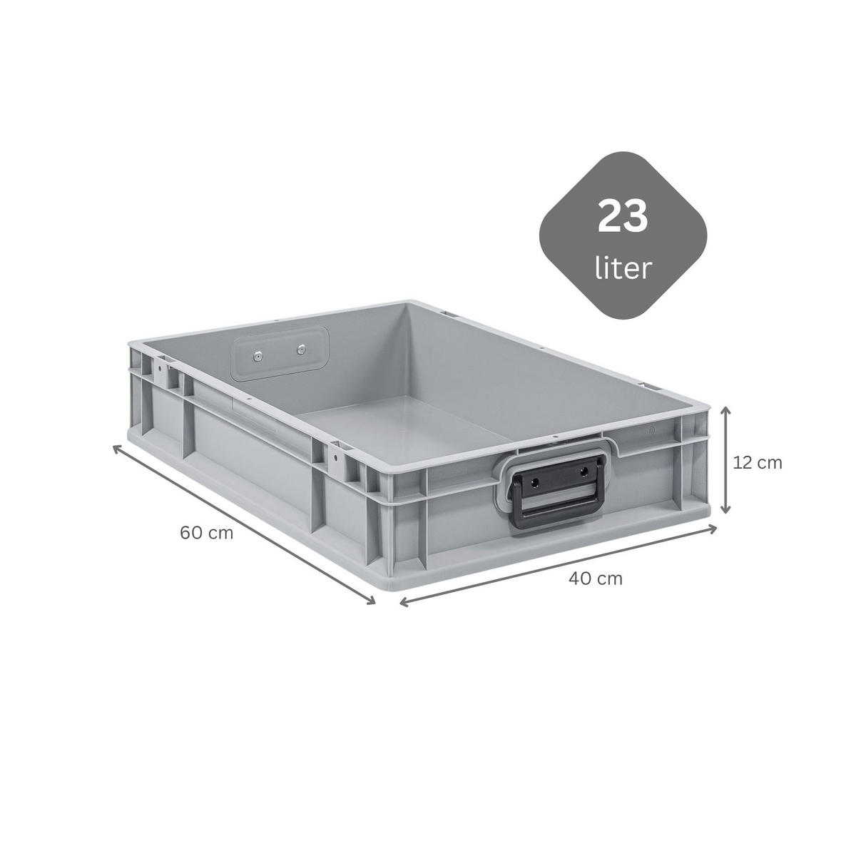 EUROBOX 5x Nextgen Portable Duo 12x40x60cm 23 Liter - Grau, Kunststoff (40/12/60cm) - PROREGAL