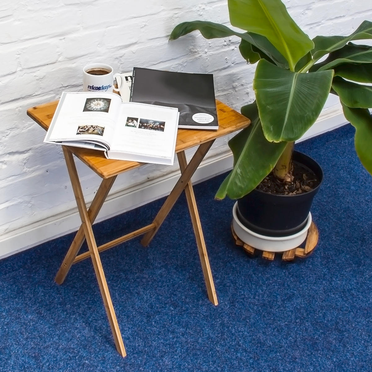 BEISTELLTISCH - Hellbraun, Holz (38.5/48/63cm) - Relaxdays