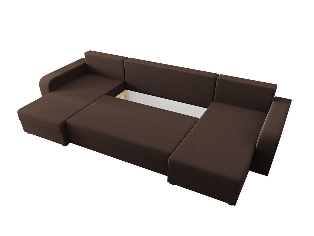WOHNLANDSCHAFT HEWLET U BIS Cosmic 800 mit Schlaffunktion - Braun, Textil (305/90/140cm) - Bedante