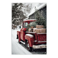 GARTEN-POSTER 90x60 cm Weihnachten Truck - Weiß, Kunststoff (60/90/2cm) - artissimo