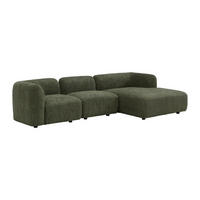 MODULIERBARES Sofa - 4 Personen - stoff - grün Danepi - Grün, Holz/Textil (287/69/161cm) - Vente-Unique