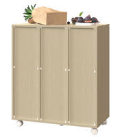 SKŘÍŇKA na třídění odpadu z MDF 69,3x35x80 cm bílá na kolečkách se 3 přihrádkami a dvířky 180° - bílá, kompozitní dřevo (70/80/35cm) - Modfu
