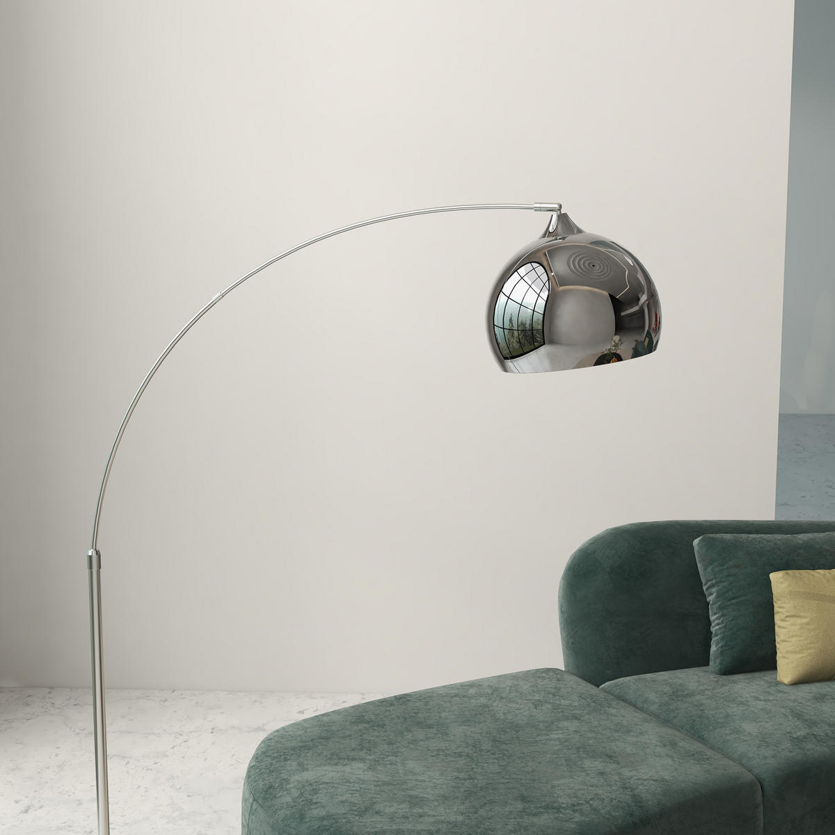 STEHLAMPE höhenverstellbar, schwenkbar Stehleuchte exkl. Leuchtmittel, Silber - Silberfarben, Metall (115/30/180cm) - HOMCOM
