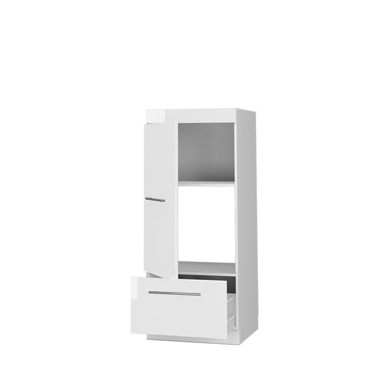 MIKROWELLENSCHRANK Fame-Line Weiß Hochglanz 60 cm - Weiß Hochglanz/Weiß, Holzwerkstoff (60/153.6/58.1cm) - Vicco