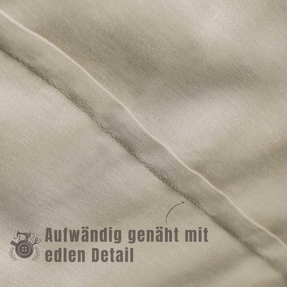 SATIN BETTWÄSCHE PLAIN - Beige, Textil (140/200cm) - Schöner Wohnen