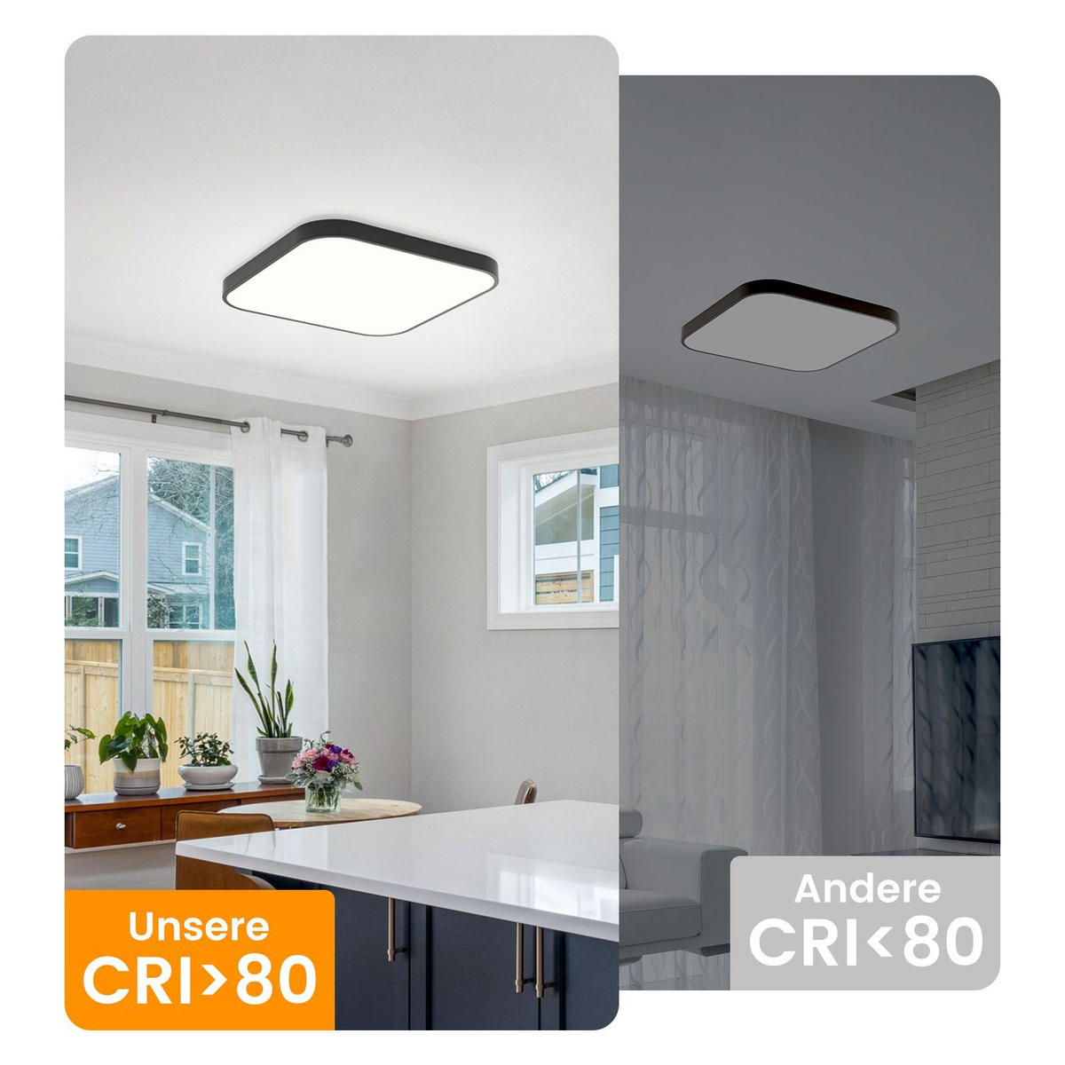 LED-DECKENLEUCHTE Leipzig 27/27/3 cm - Schwarz, Kunststoff (27/27/3cm) - Nettlife