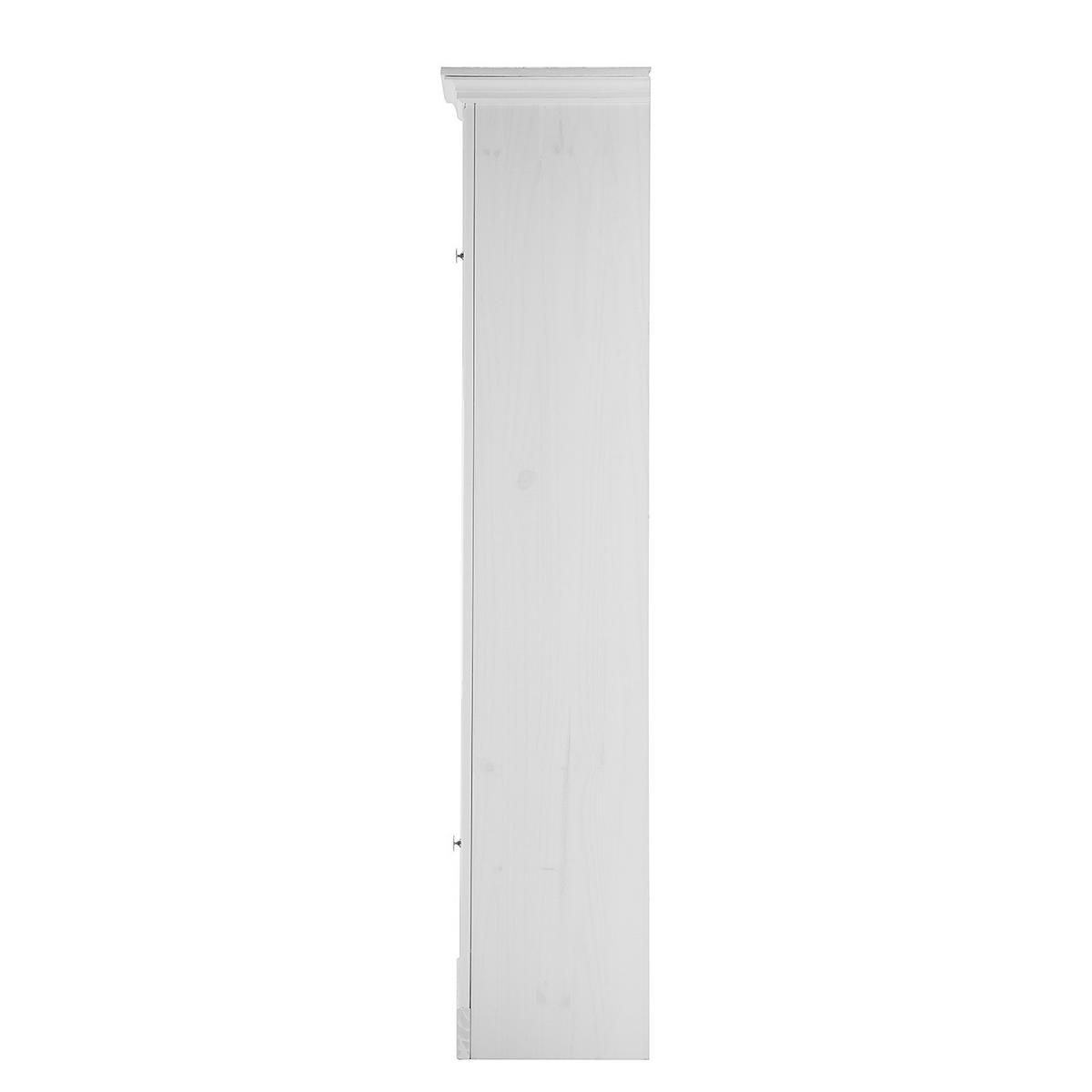 MASSIVER HOCHSCHRANK - Kiefer massiv - Silberfarben/Weiß, Holz/Metall (50/185/40cm) - home24