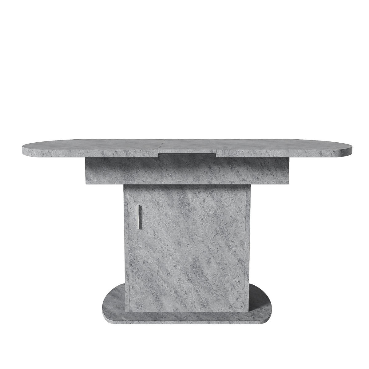 ESSTISCH oval 110/70/75 cm grau mit Stauraum und Metallgriff - Grau, Holzwerkstoff (130/70/75cm) - OKWISH
