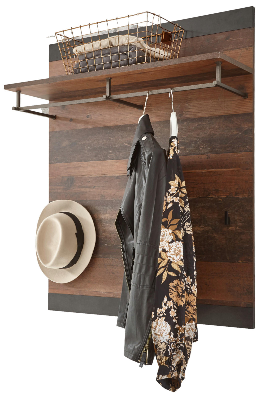 Furn.Design Garderobenpaneel Natur, Grau 80x100x27 cm