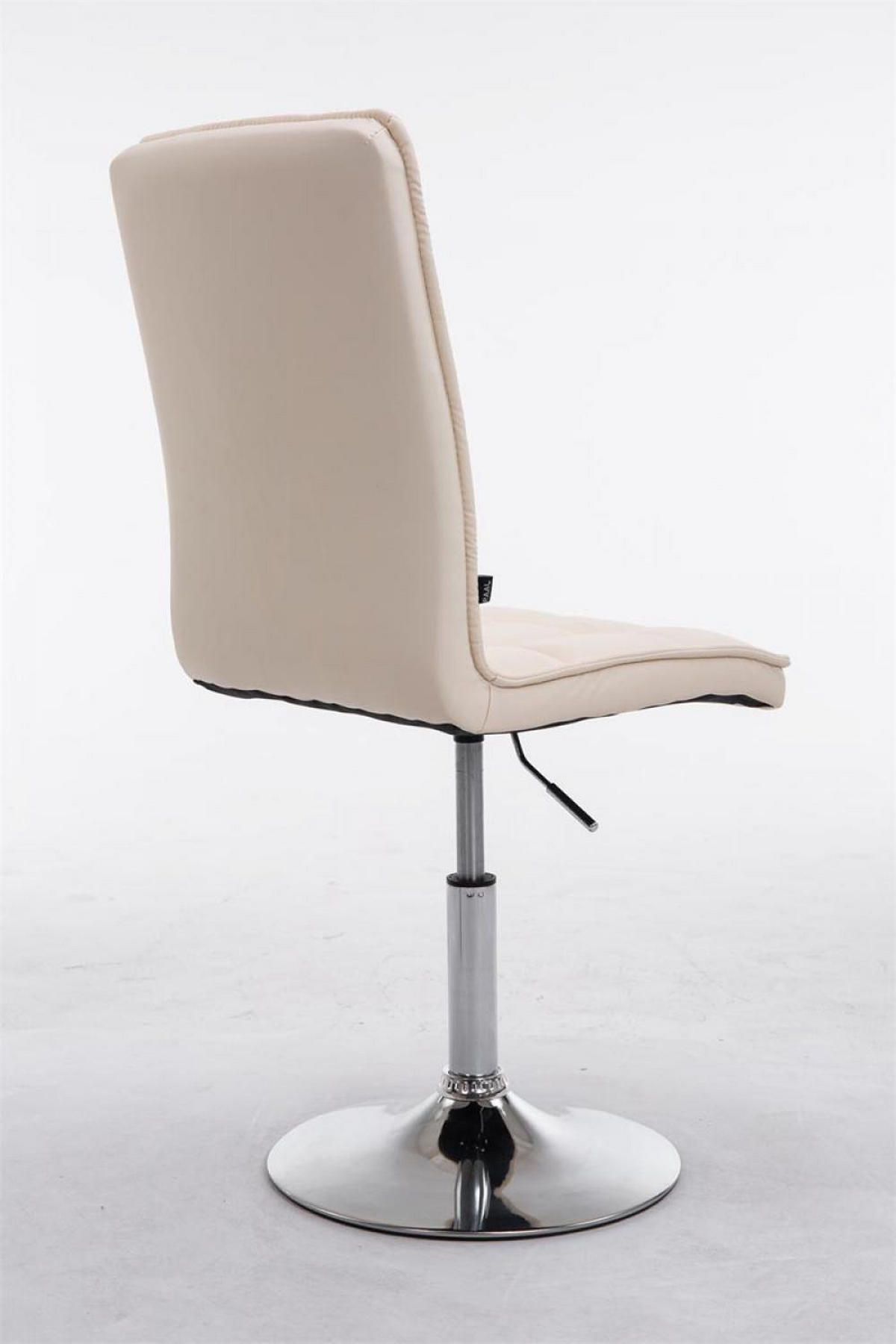 DREHSTUHL Lederlook creme - Chromfarben/Creme, Textil/Metall (43/90/59cm) - CLP