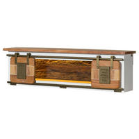 WANDREGAL Mango / Altholz 130x25x35 weiß lackiert RAILWAY LUX #552 - Weiß, Holz (130/35/25cm) - Massivmoebel24