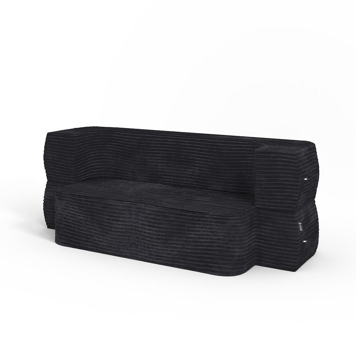 SOFA Lille Schwarz 190 cm mit Schlaffunktion - Schwarz, Textil (190/70/73cm) - VitaliSpa