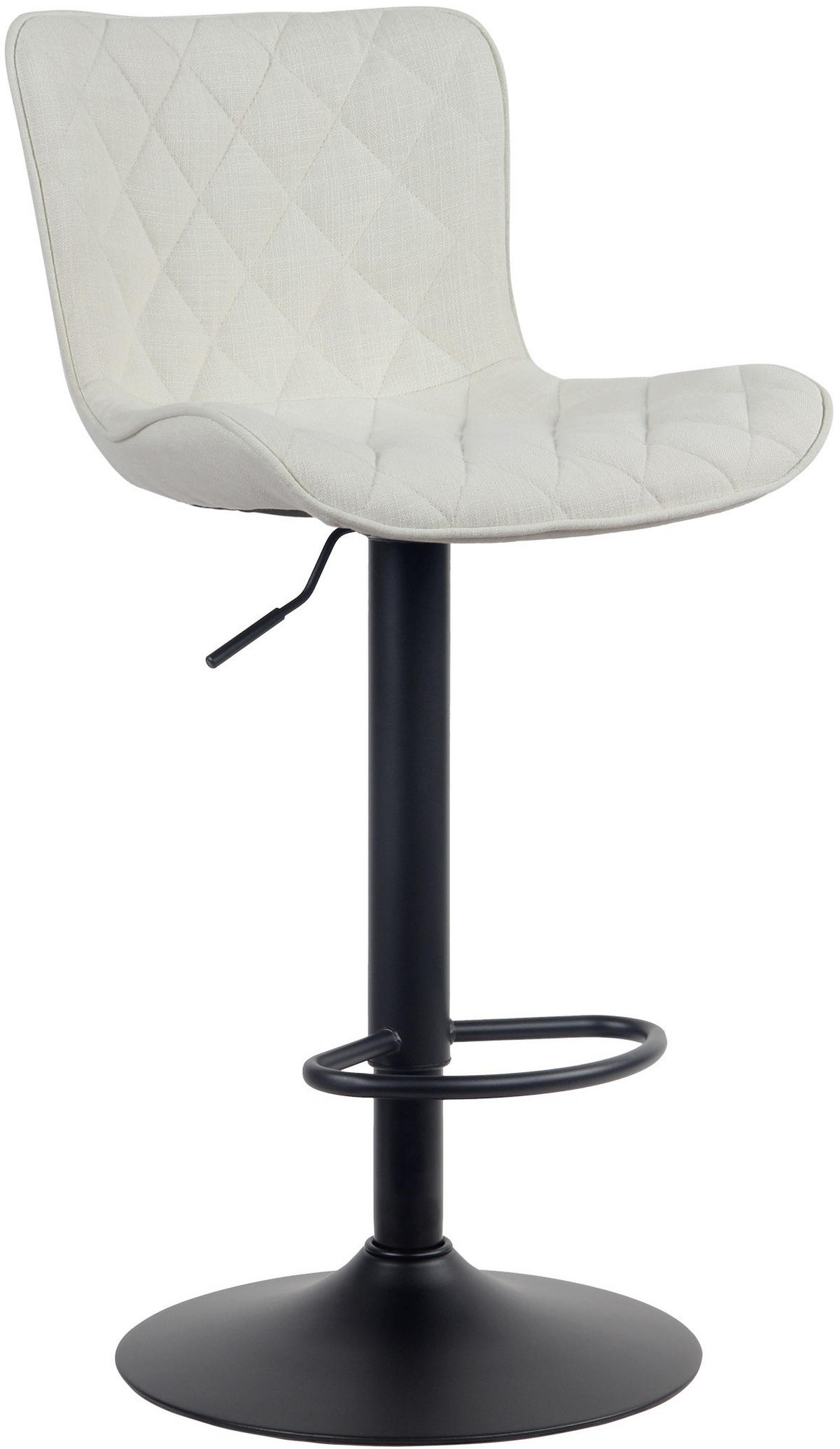 BARHOCKER Stoff creme - Creme/Schwarz, Textil/Metall (48/83/54cm) - CLP