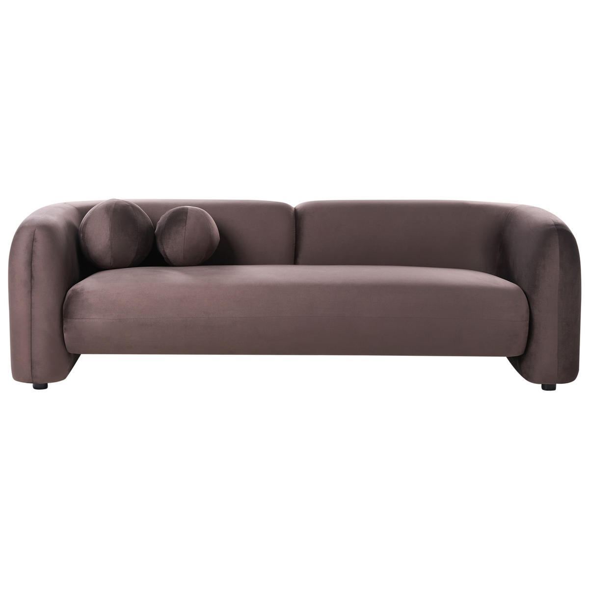 SADA POHOVEK 4-místná Sametová látka Tmavě hnědá Leiren - hnědá, textil (224/68/87cm) - Beliani