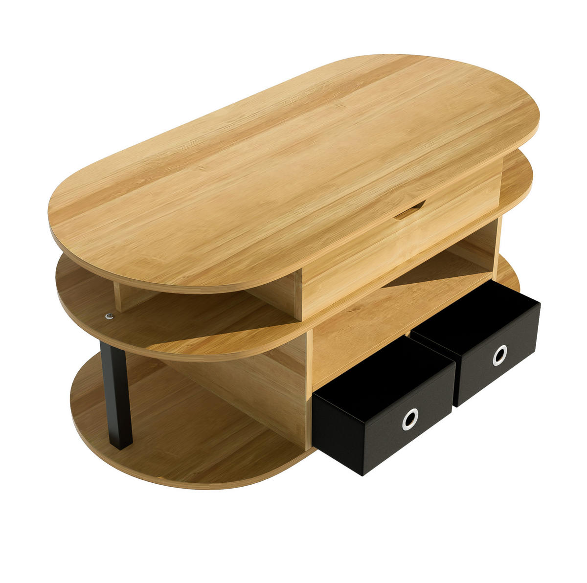 COUCHTISCH aus Spanplatte 105x50x45/60 cm in Naturfarben mit Hebefunktion - Naturfarben, Holzwerkstoff (105/50/60cm) - Modfu
