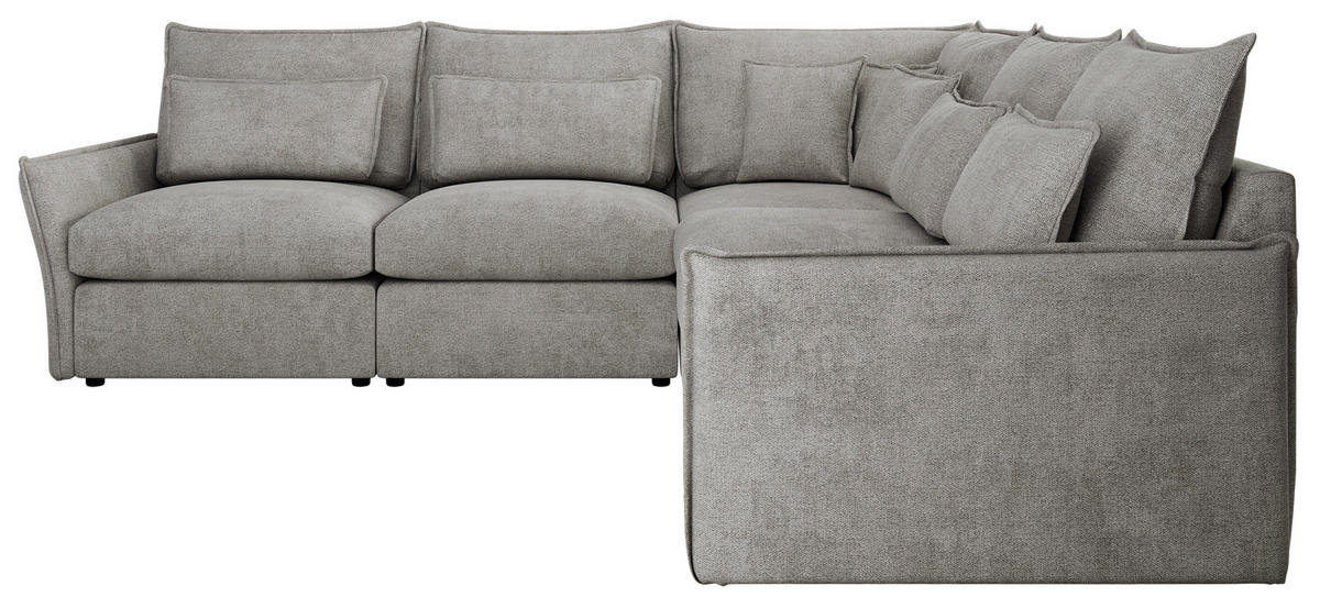 ECKSOFA VERSO L Hellgrau Struktur - Hellgrau/Schwarz, Kunststoff/Textil (270/270cm) - MKS