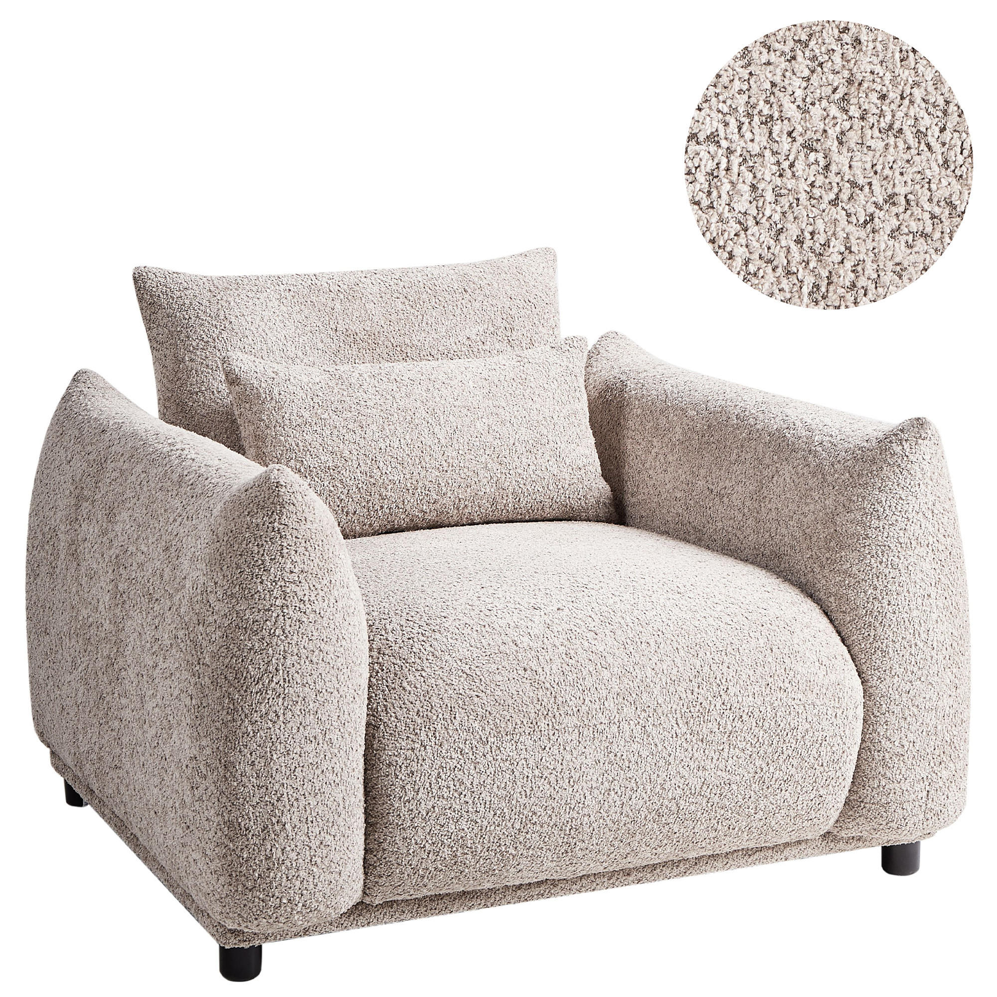 SESSEL Bouclé Taupe Jamsa - Taupe, Textil (96/72/86cm) - Beliani