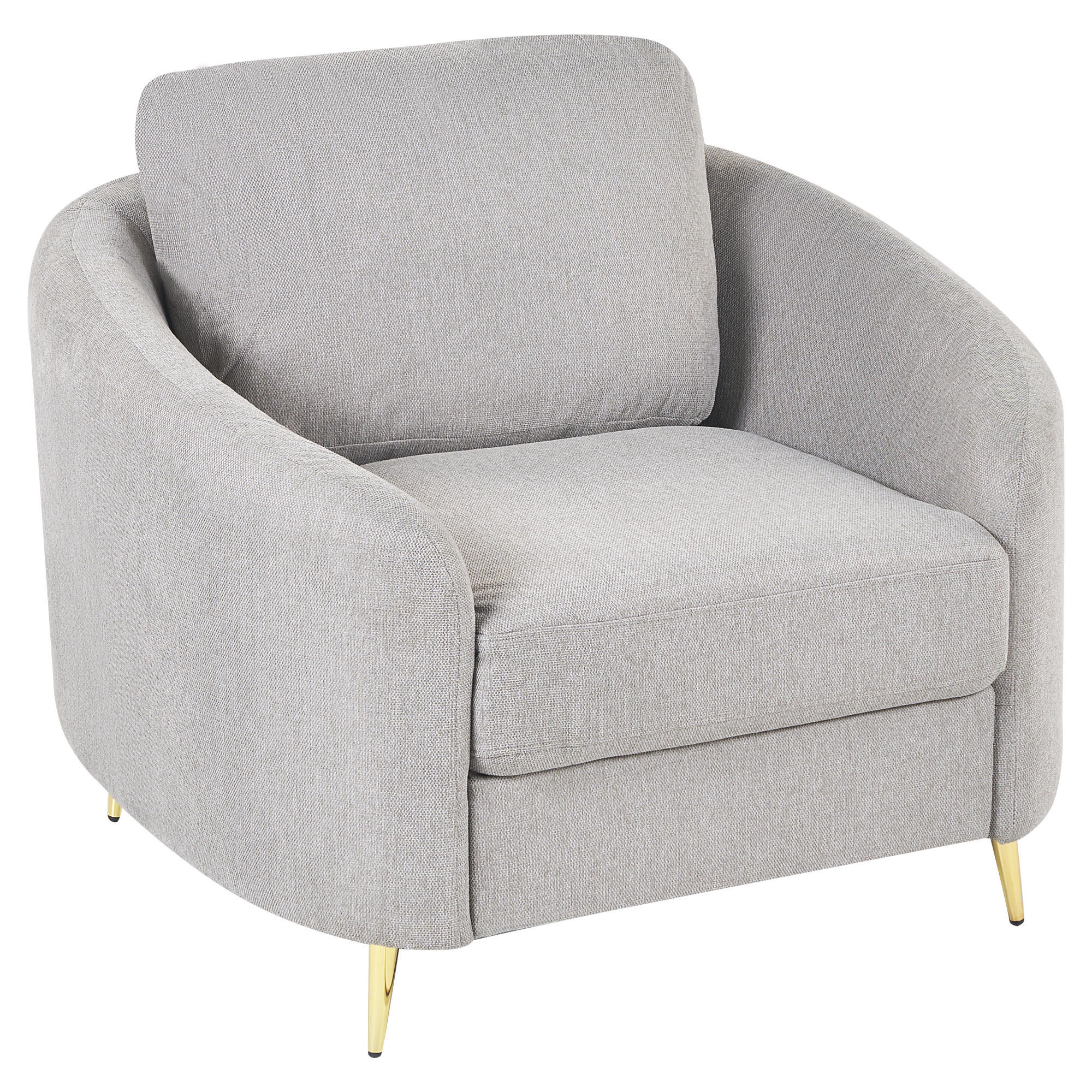 SESSEL Polsterbezug hellgrau/gold Trosa - Goldfarben/Grau, Textil (99/88/86cm) - Beliani
