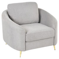 SESSEL Polsterbezug hellgrau/gold Trosa - Goldfarben/Grau, Textil (99/88/86cm) - Beliani