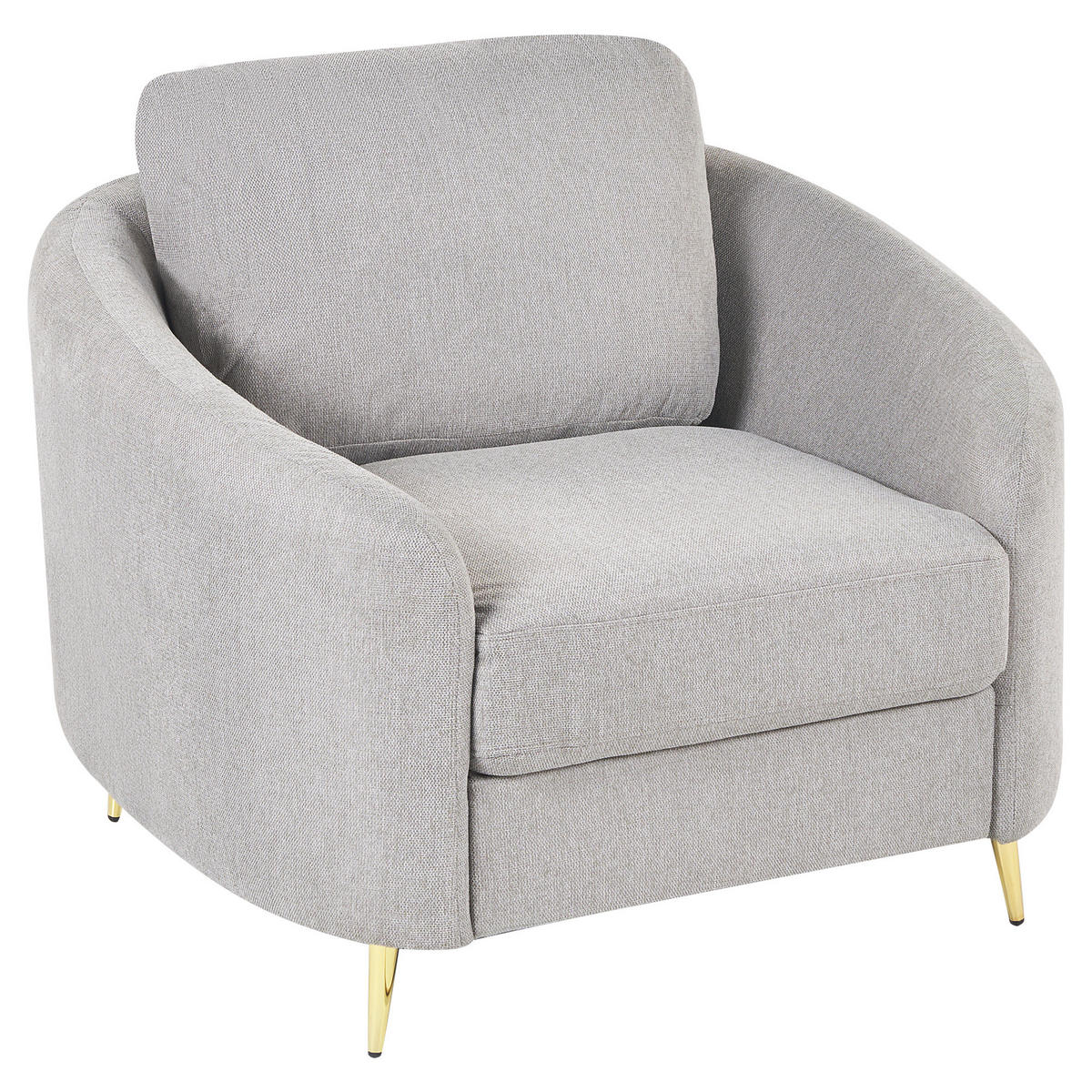 SESSEL Polsterbezug hellgrau/gold Trosa - Goldfarben/Grau, Textil (99/88/86cm) - Beliani