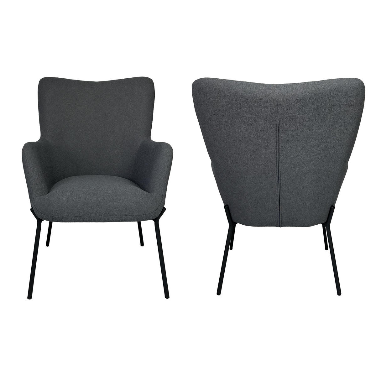 SESSEL Eira Grau - Grau, Textil (72/98/79cm) - Happy Garden