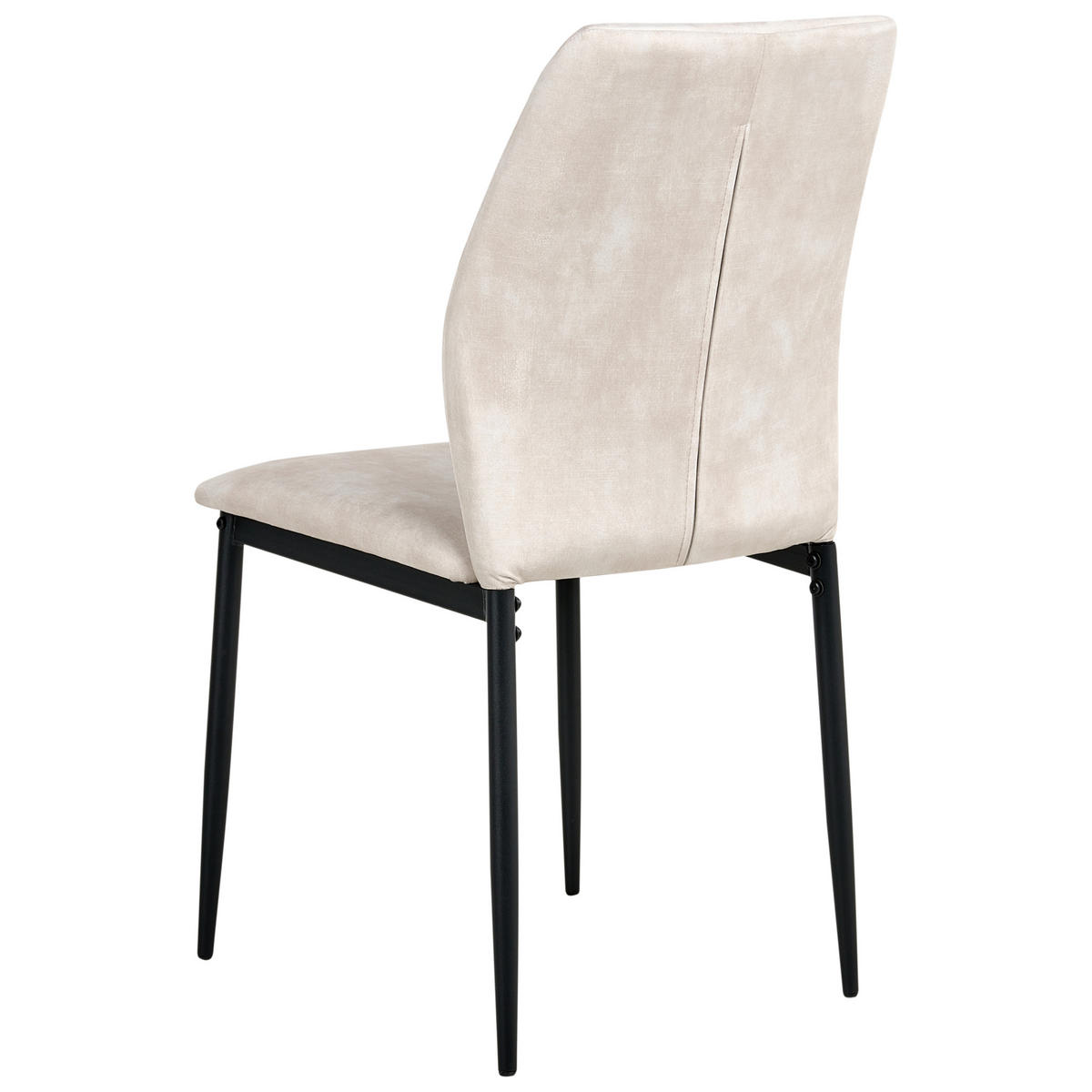 ESSZIMMERSTUHL 4er-Set Hellbeige Rocheport - Beige/Schwarz, Textil (46/89/44cm) - Beliani