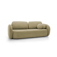 SOFA OLIO Mit Schlaffunktion Und Bettkasten, Bonell-Taschenfederung, Aragon-Stoff, lose Rückenkissen, freistehend, 238x101x86 cm Olive green - Olivgrün, Holz/Textil (238/86/101cm) - DomoHome
