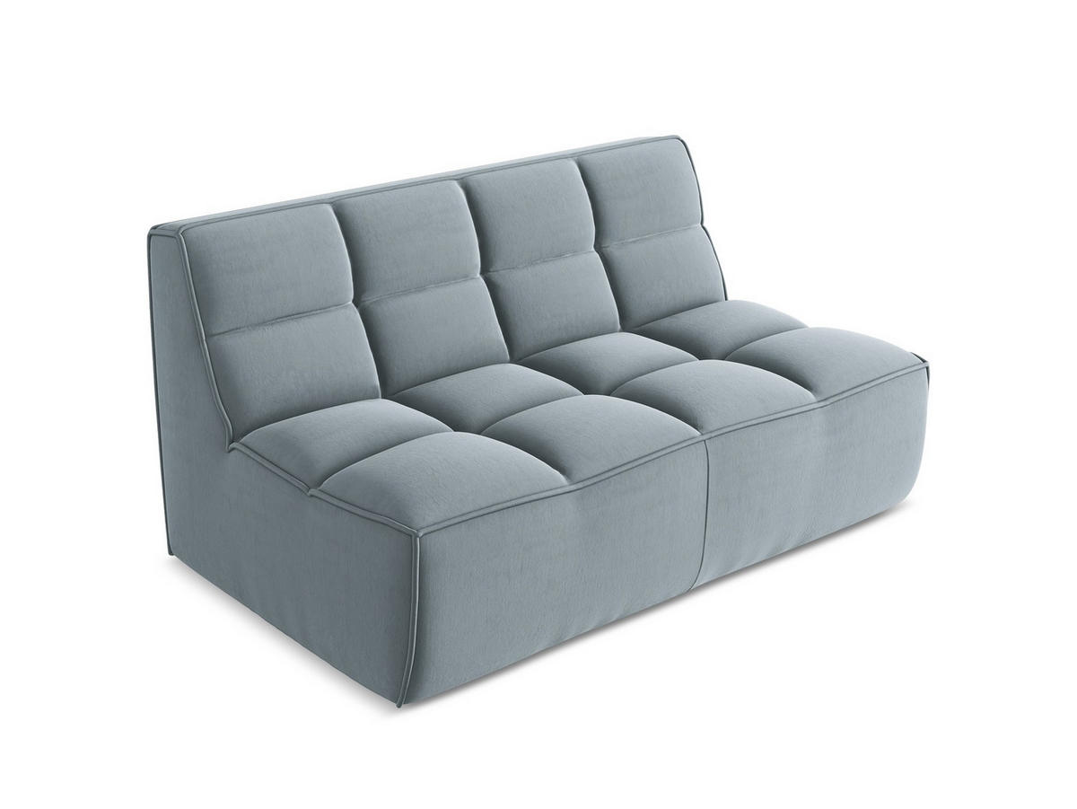 2-SITZER-SOFA Samt Stoff Blau - Blau/Schwarz, Kunststoff/Textil (160/75/93cm) - Makamii