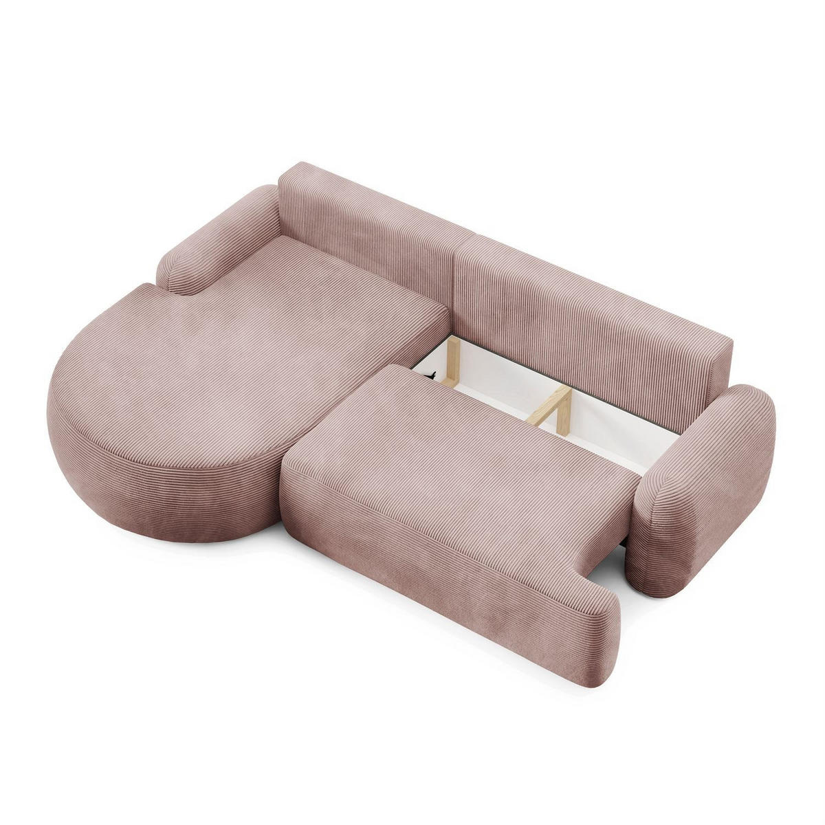 ECKSOFA CLEO II mit Schlaffunktion Version Linke Poso 145 - Rosa, Kunststoff (264/172cm) - Lookway