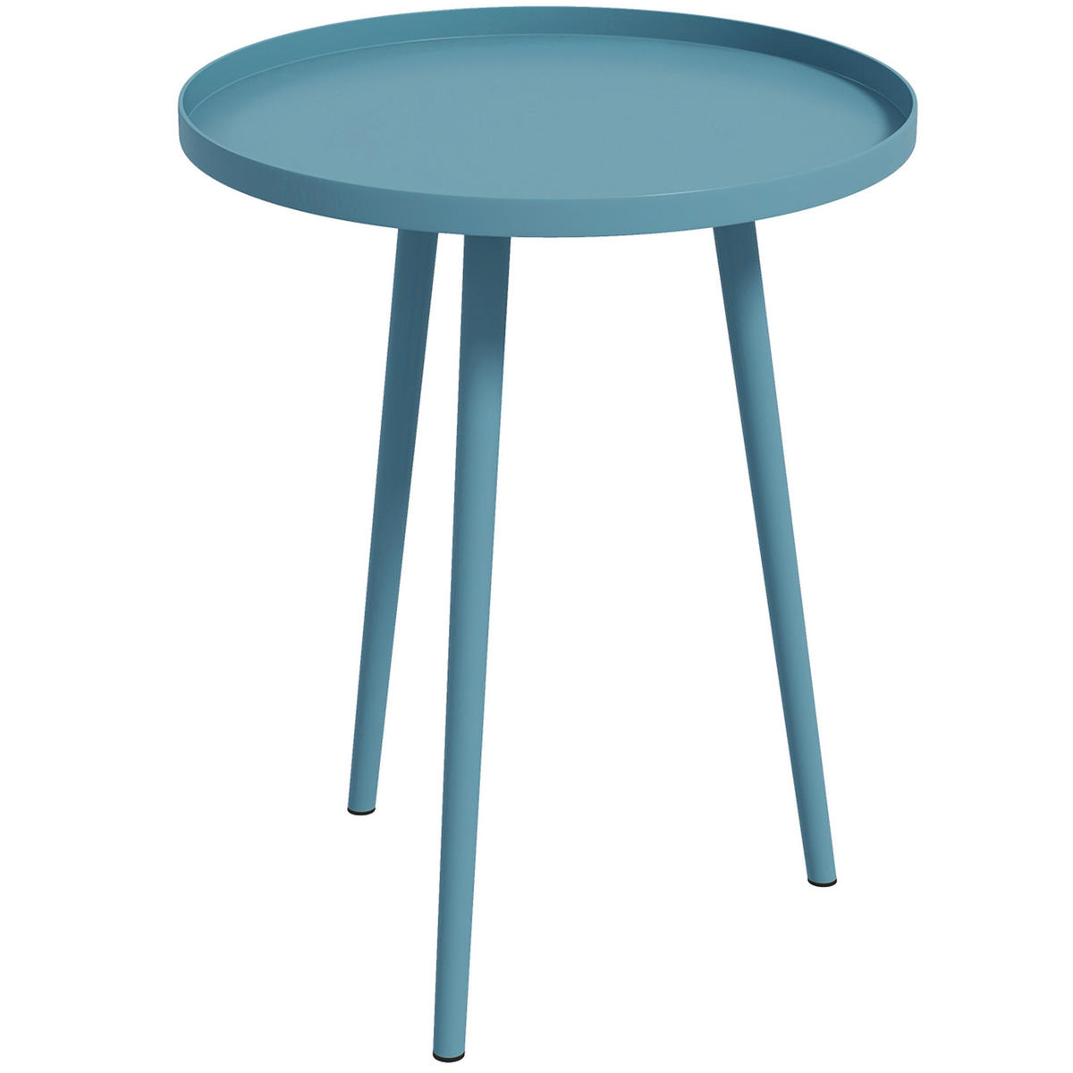 GARTENBEISTELLTISCH DE-14122 mit erhöhtem Rand Blau - Blau, Metall (40/40/50cm) - ComfortXL