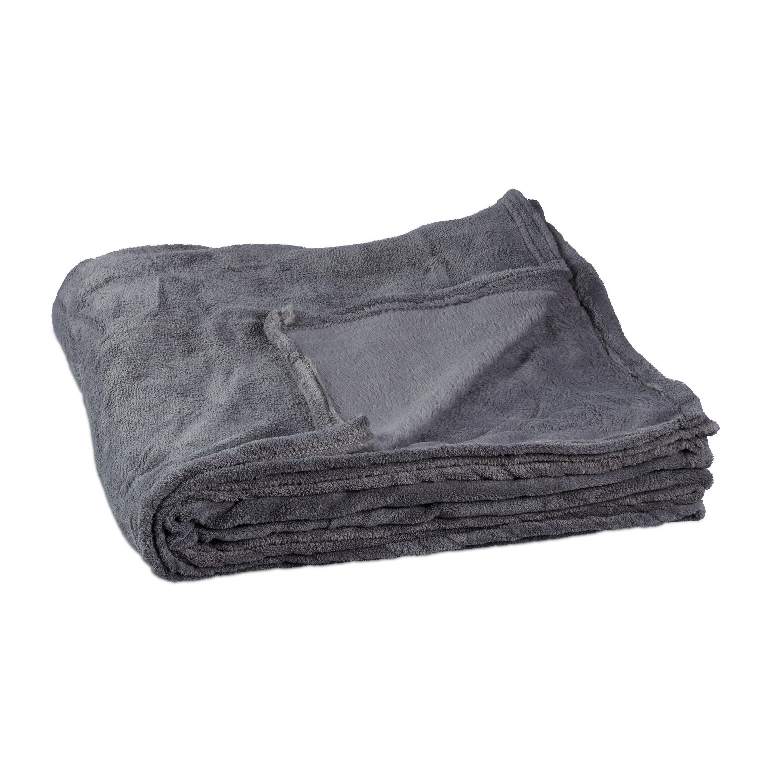 KUSCHELDECKE - Grau, Textil (200/220cm) - Relaxdays