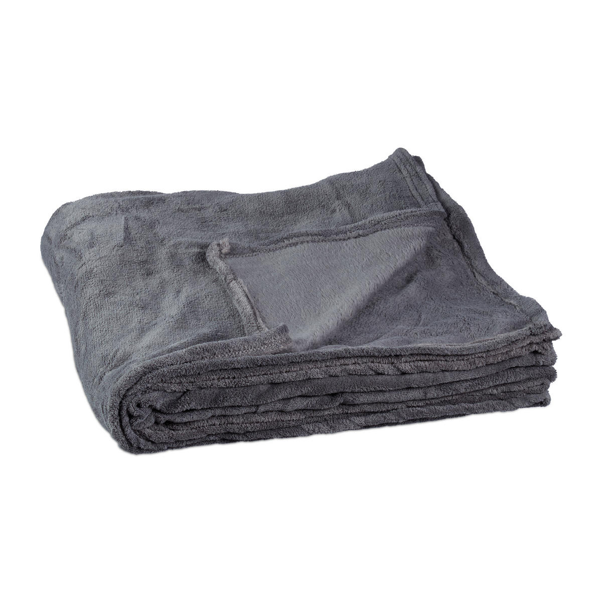KUSCHELDECKE - Grau, Textil (200/220cm) - Relaxdays