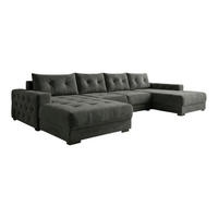 ECKSOFA MODENA 320 cm x 185 cm – Stoff: CASABLANCA Graphit 15 Farbe: Dunkelgrau - Dunkelgrau, Textil (320/185cm) - A&J MöbelLand