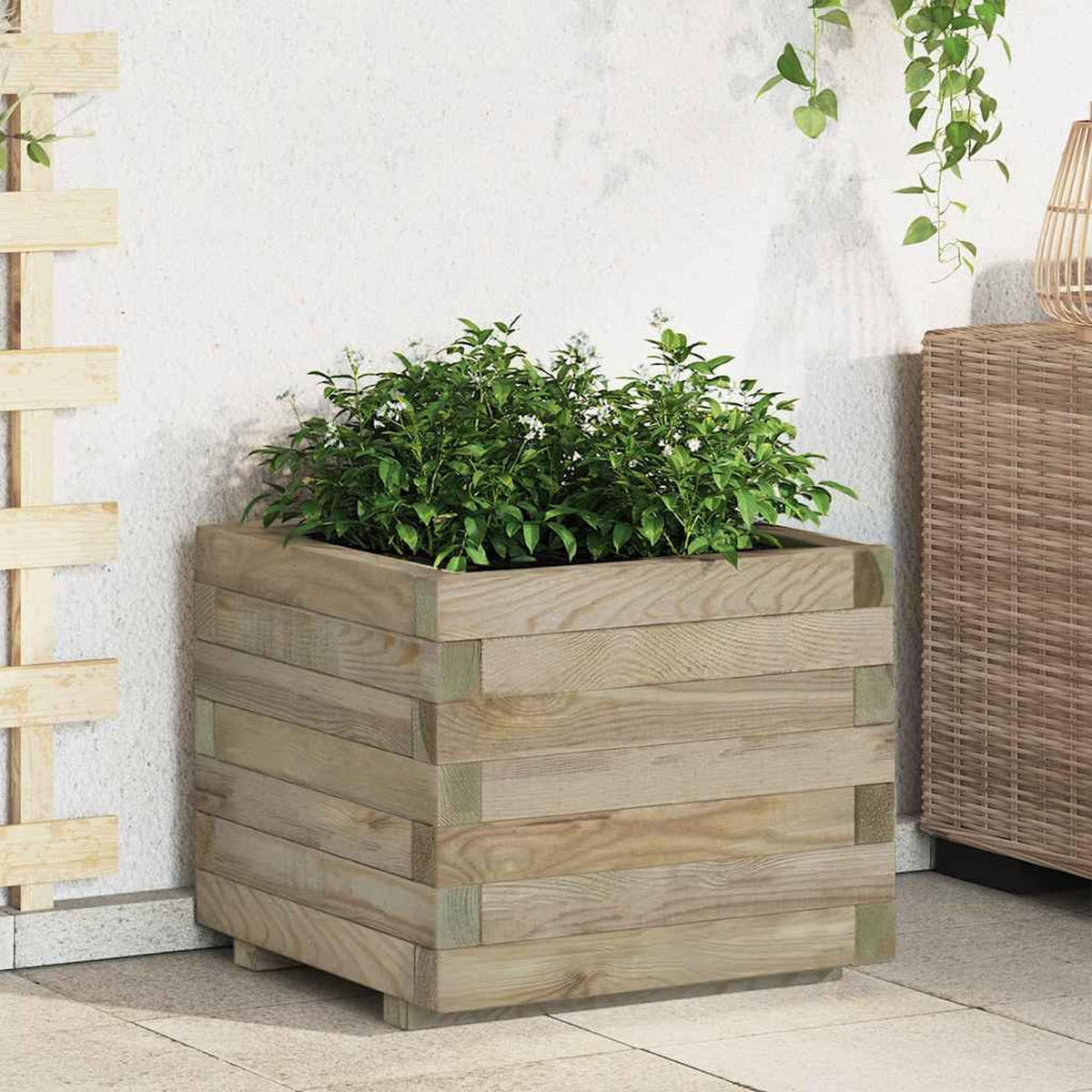 HOCHBEET 50/50/40 Cm Holz Quadratisch - Braun, Holz (50/40/50cm) - vidaXL