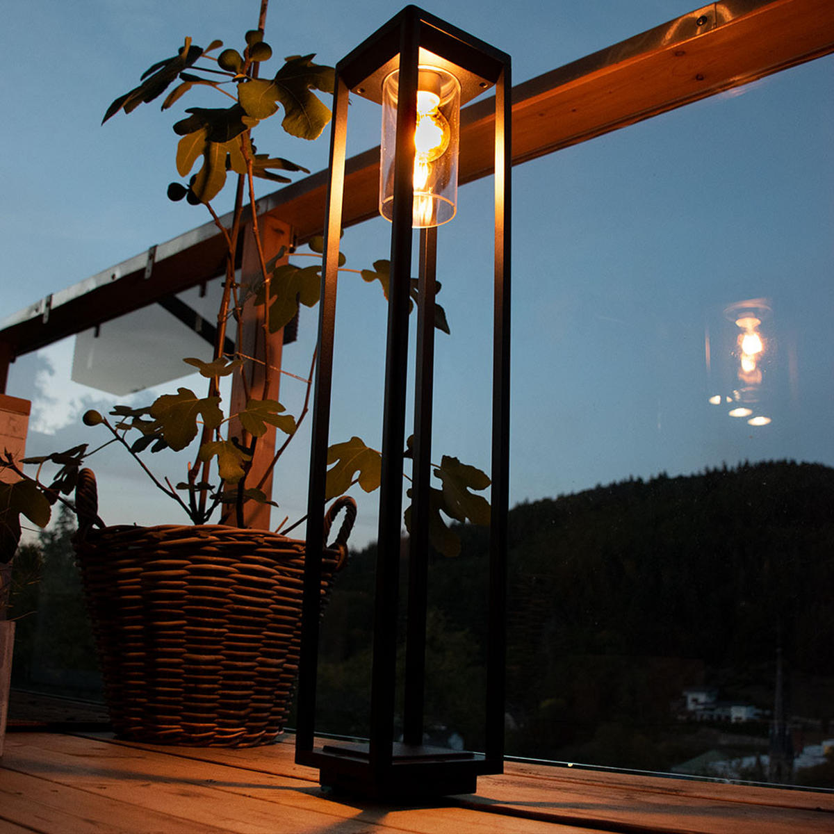 LED WEGLEUCHTE Aluminium Schwarz - Schwarz, Kunststoff (15/15/80cm) - Globo Lighting