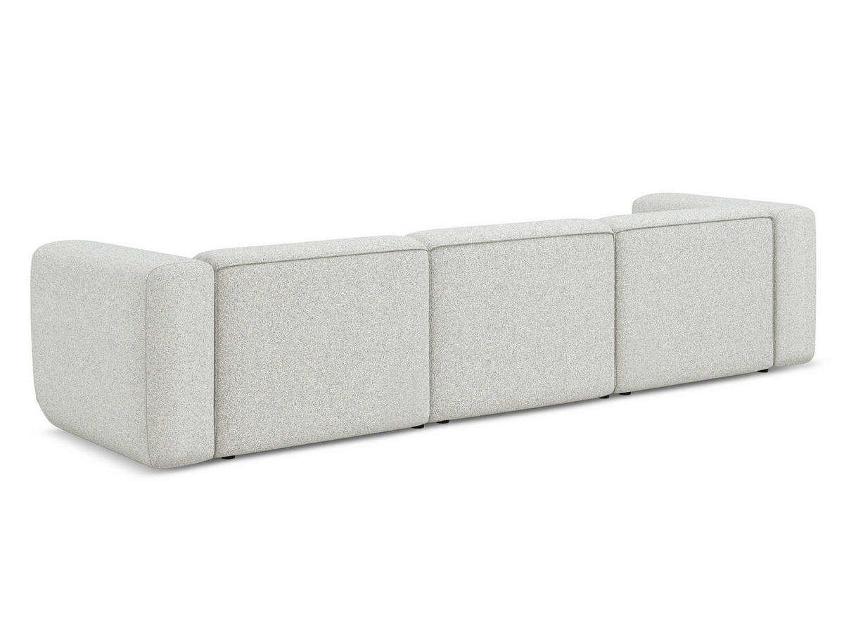 4-SITZER-SOFA Strukturstoff Stoff Beige - Beige/Schwarz, Kunststoff/Textil (319/70/89cm) - Makamii