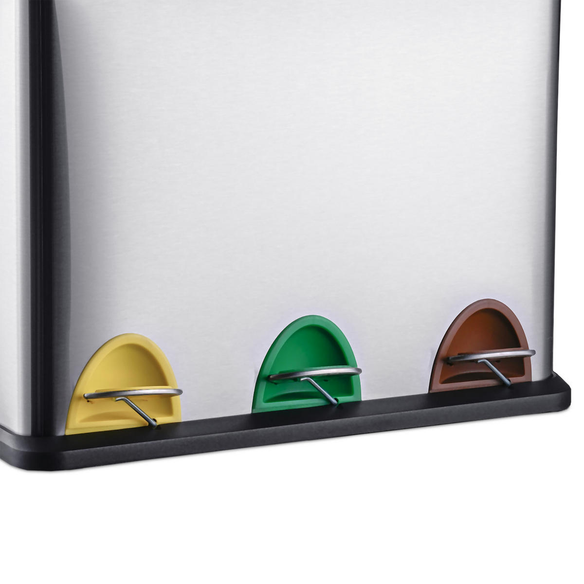 MÜLLEIMER 3x8l - Silberfarben, Kunststoff/Metall (46/39.5/26.5cm) - Relaxdays