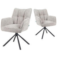 DREHSTUHL Mika-Daan - Hellgrau/Schwarz, Textil/Metall (59/84/66cm) - DUBI Möbel