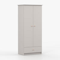 DREHTÜRENSCHRANK 85,5/193/53 cm 2-türig Olaf II Kaschmir + rosa Griffe - Kaschmir/Rosa, Holzwerkstoff/Metall (85.5/193/53cm) - imoebel24