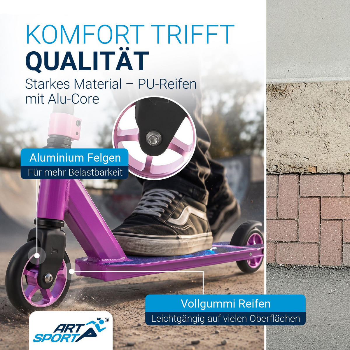 STUNTSCOOTER Galactic Cruiser - Rosa, Metall (66/47/84cm) - Artsport
