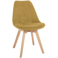 STUHL Cord Gelb - Eukalyptusholzfarben/Gelb, Holz/Textil (49/83/50cm) - CLP